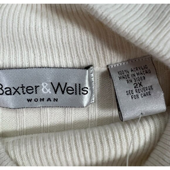 Baxter & Wells Women's Knit Sweater Pullover Winter Plus Size 2X Mock Neck NWT - Picture 2 of 6